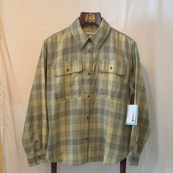 Marmot Women Fairfax Lightweight Boyfriend Flannel Shirt Wheat Small NWT - Picture 3 of 12
